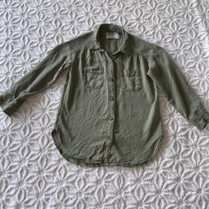 🌸Old Navy girls button up 3/4 sleeve blouse top